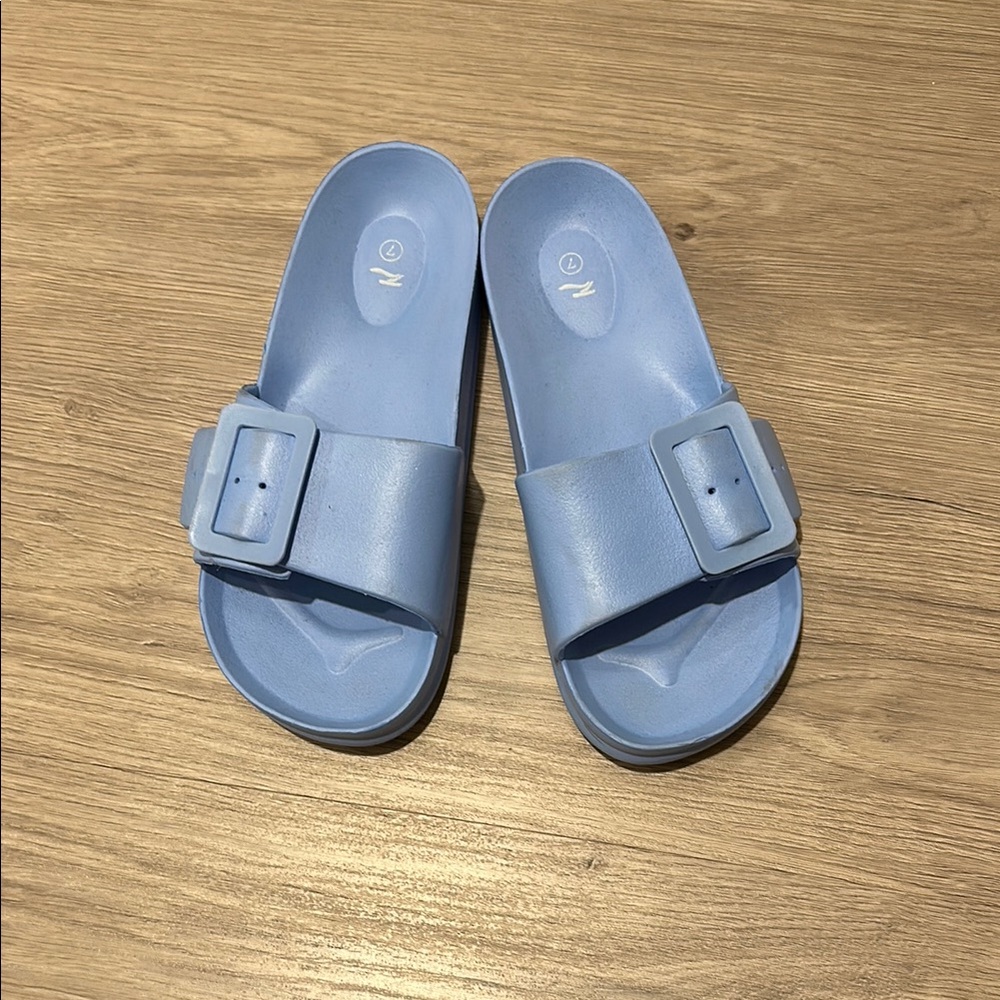 NWOT Light Blue Slide Sandals